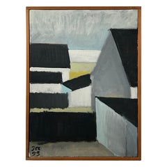 Inge Alifrangis (geb. 1937) Öl auf Leinwand, Stadtansicht von Gilleleje, 1993