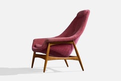 Inge Andersson, Loungesessel, Eiche, Stoff, Schweden, 1959