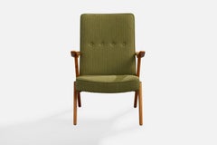 Inge Andersson, Silla de salón, Madera, Latón, Tela, Suecia, Años 60