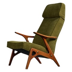 Inge Andersson, Lounge Chair, Wood, Brass, Fabric, Sweden, 1960s