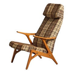 Inge Andersson, Loungesessel, Holz, Messing, Stoff, Schweden, 1960er Jahre