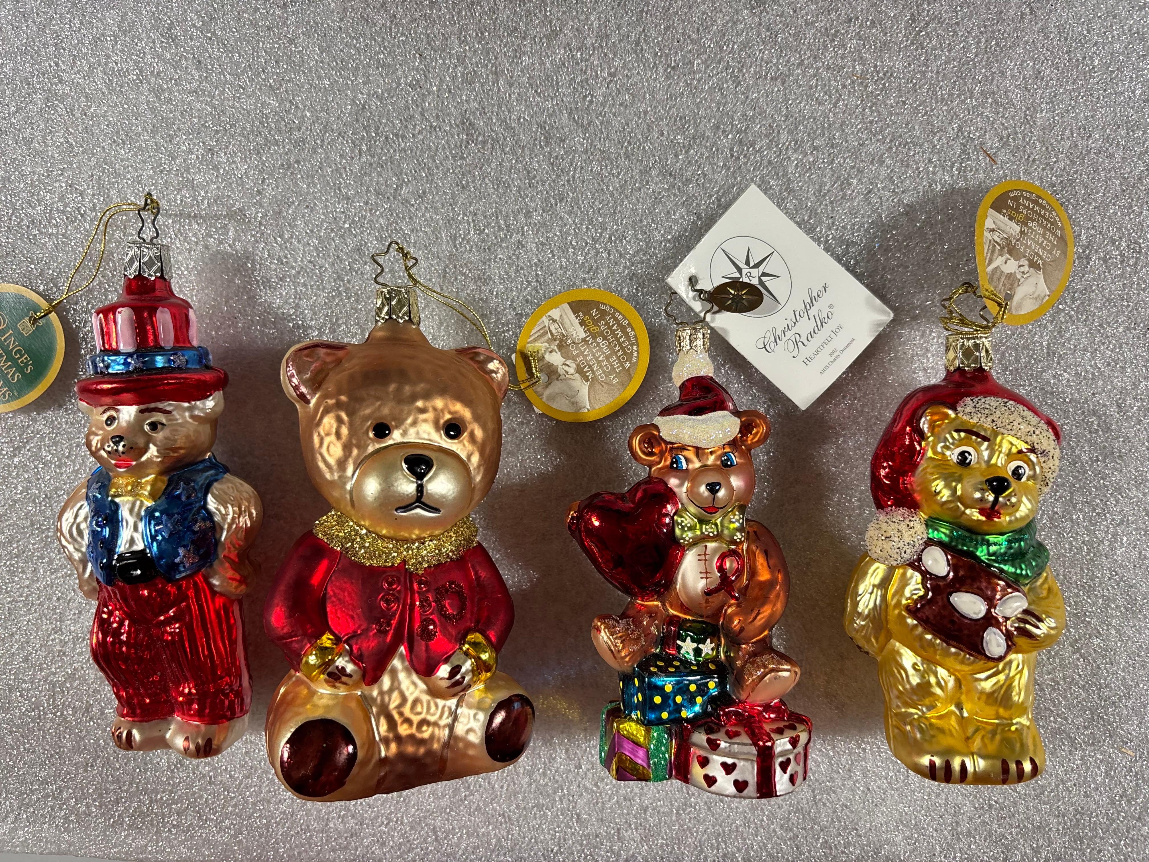 Inge-Glas, Mackenzie Child, and Christopher Radko Christmas Ornaments, Set of 20 In condizioni buone in vendita a Sarasota, FL