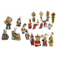 Inge-Glas, Mackenzie Child, and Christopher Radko Christmas Ornaments, Set of 20
