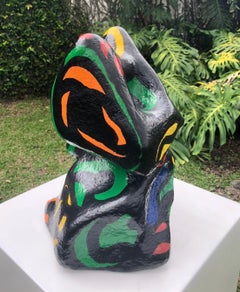 “Gato” 2022, Sculpture, Metal Wire Structure, Mixed Media and Acrylic Paint
