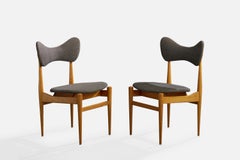 Inge & Luciano Rubino, Dining Room Chairs, Oak, Fabric, Denmark, 1960s