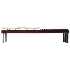 Inge & Luciano Rubino, Long Slatted Bench with Seating, 1950s