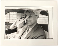 Vintage Magnum Press Photograph Arthur Miller with Saul Steinberg Mask Photo