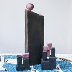 Ingeborg und Bruno Asshoff Keramikobjekte in Rot und Braun