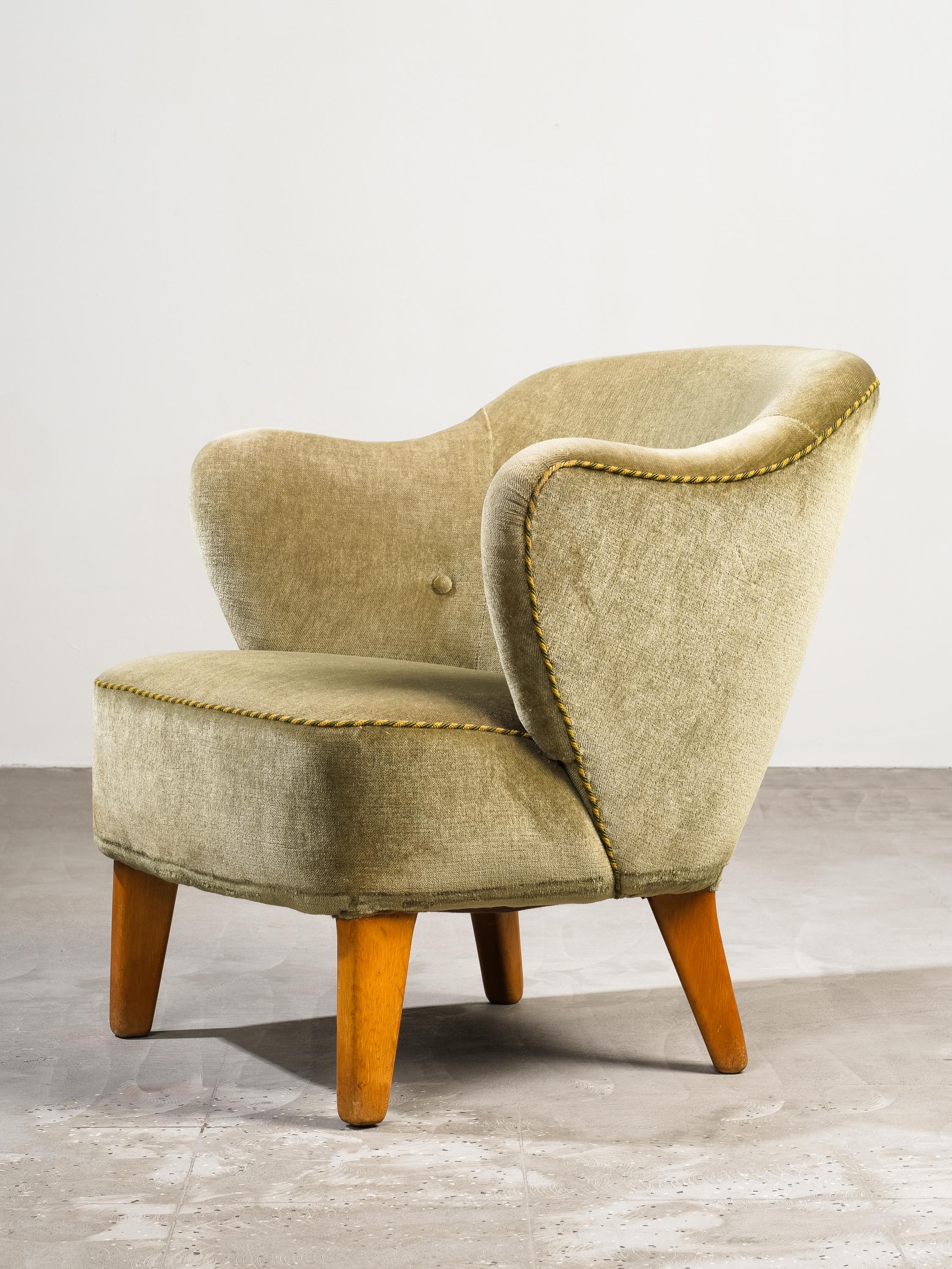 'Ingeborg' Easy Chair by Flemming Lassen, Asko, 1950s In Good Condition For Sale In Karis, Nyland