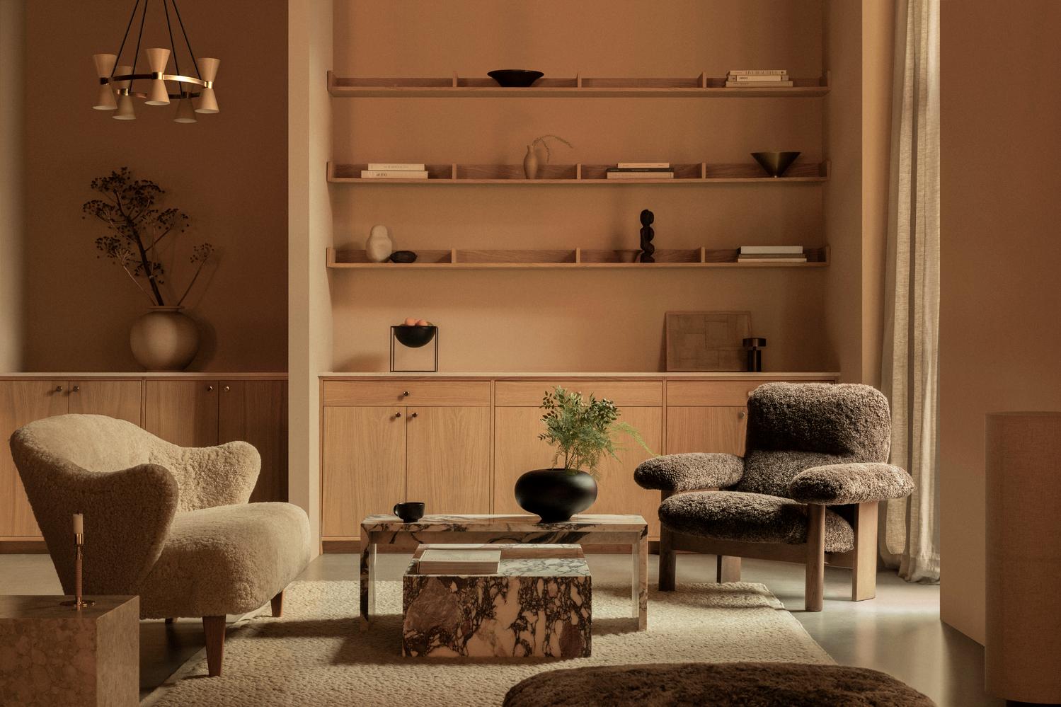 Ingeborg Lounge Chair, Sheepskin M/ Natural Oak, by Flemming Lassen for Audo In New Condition For Sale In Dubai, AE