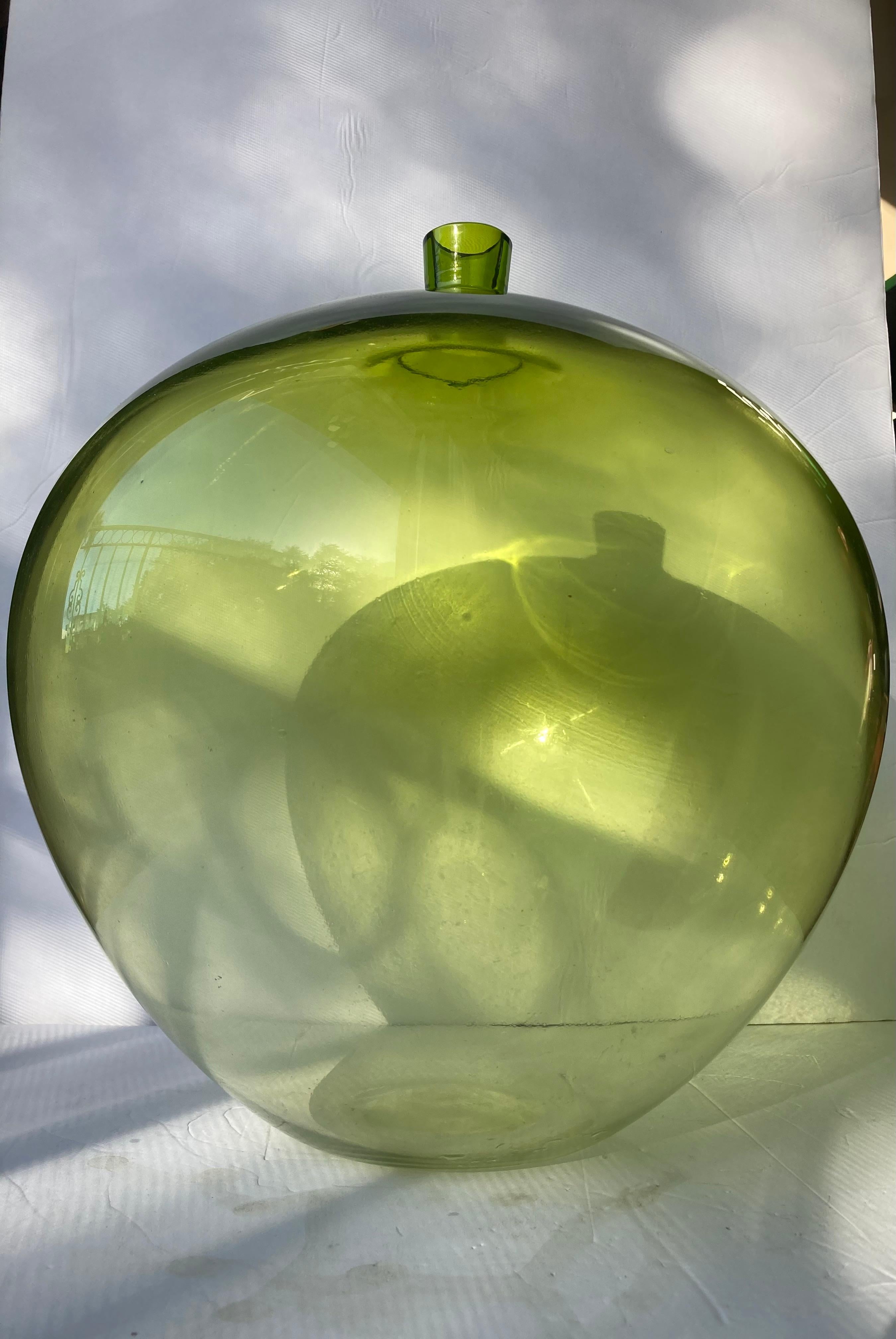 Beautiful green color Apple, by the well known Swedish designer Ingeborg Lundin, This vase is marked, signed , Expo 32-57.