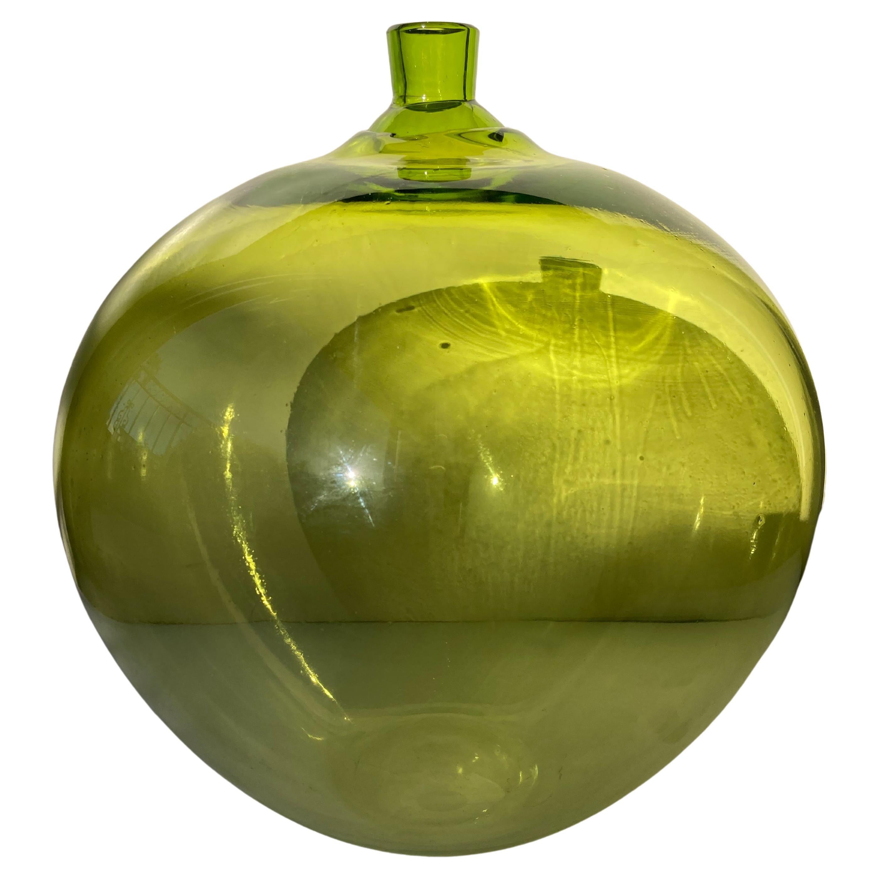 Vase « Green Apple » d'Ingeborg Lundin pour Orrefors Suède, signé