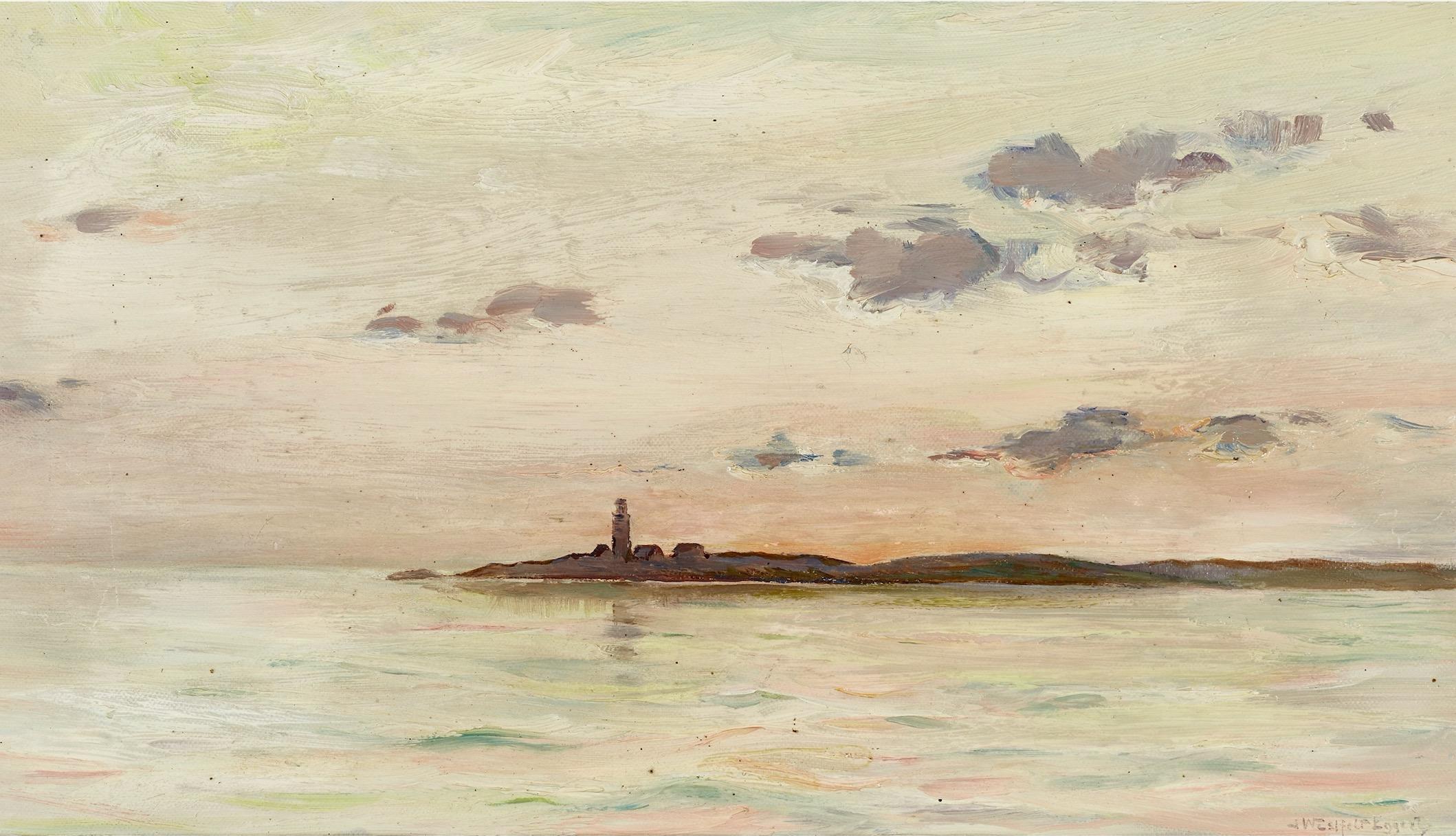 Ingeborg Westfelt-Eggertz, Sunset at Hållö, Smögen.  - Painting by Ingeborg Westfelt-Eggertz 