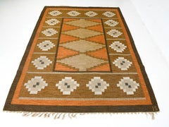 Ingegard Silow Swedish Rollakan Wool Rug c1960s