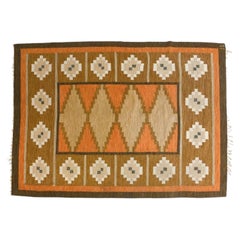Ingegard Silow Swedish Rollakan Wool Rug c1960s