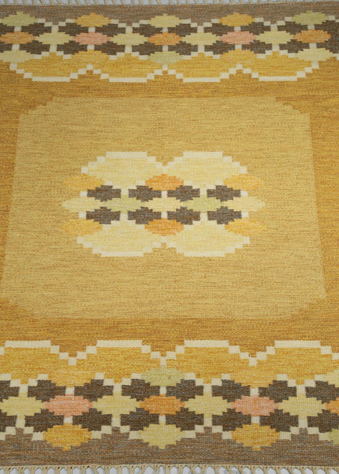 Scandinavian Modern Ingegerd Silow Carpet Flat-Weave, Swedish Rug