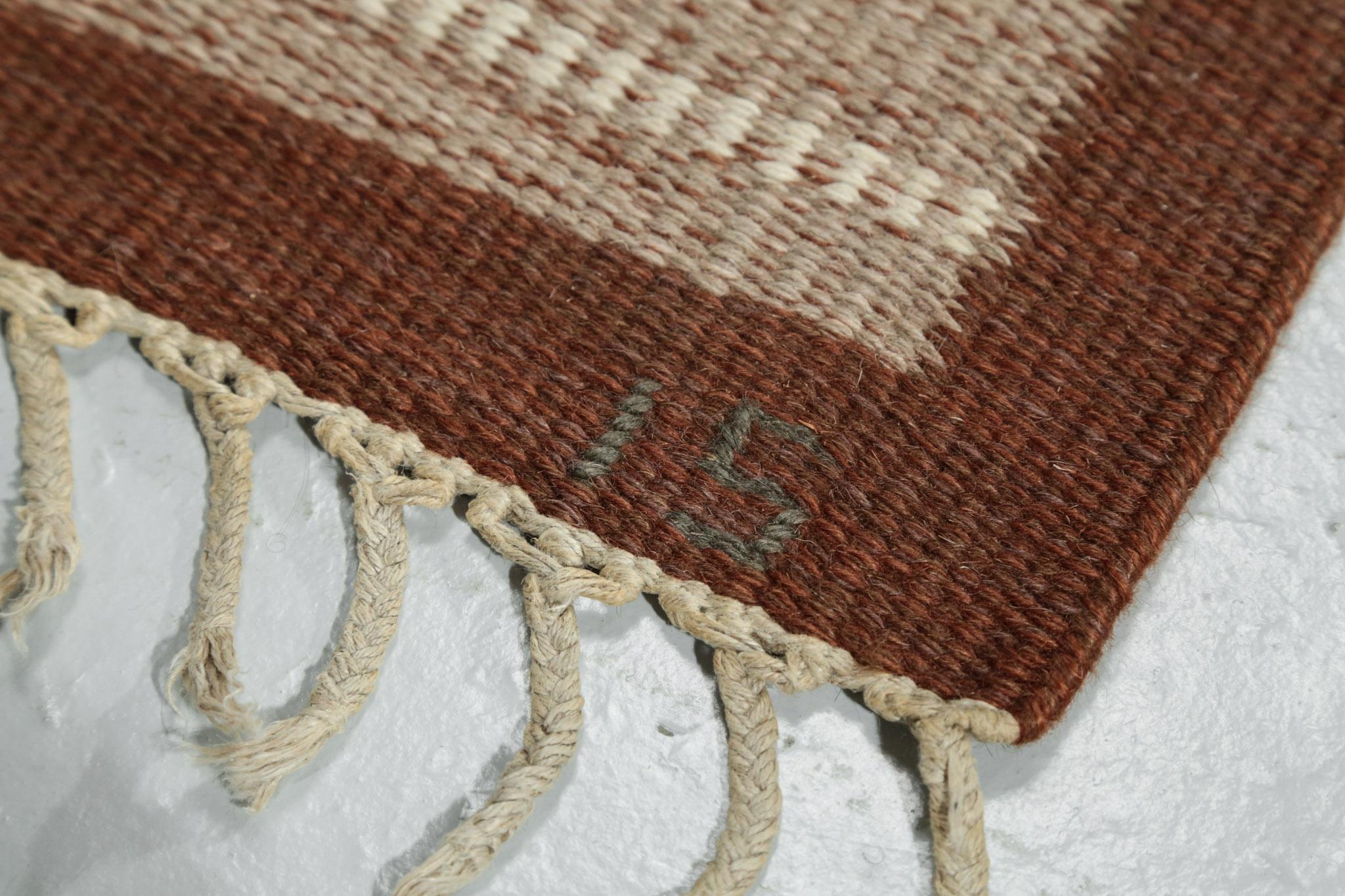 Fabric Ingegerd Silow Carpet Handwoven, Swedish Rug