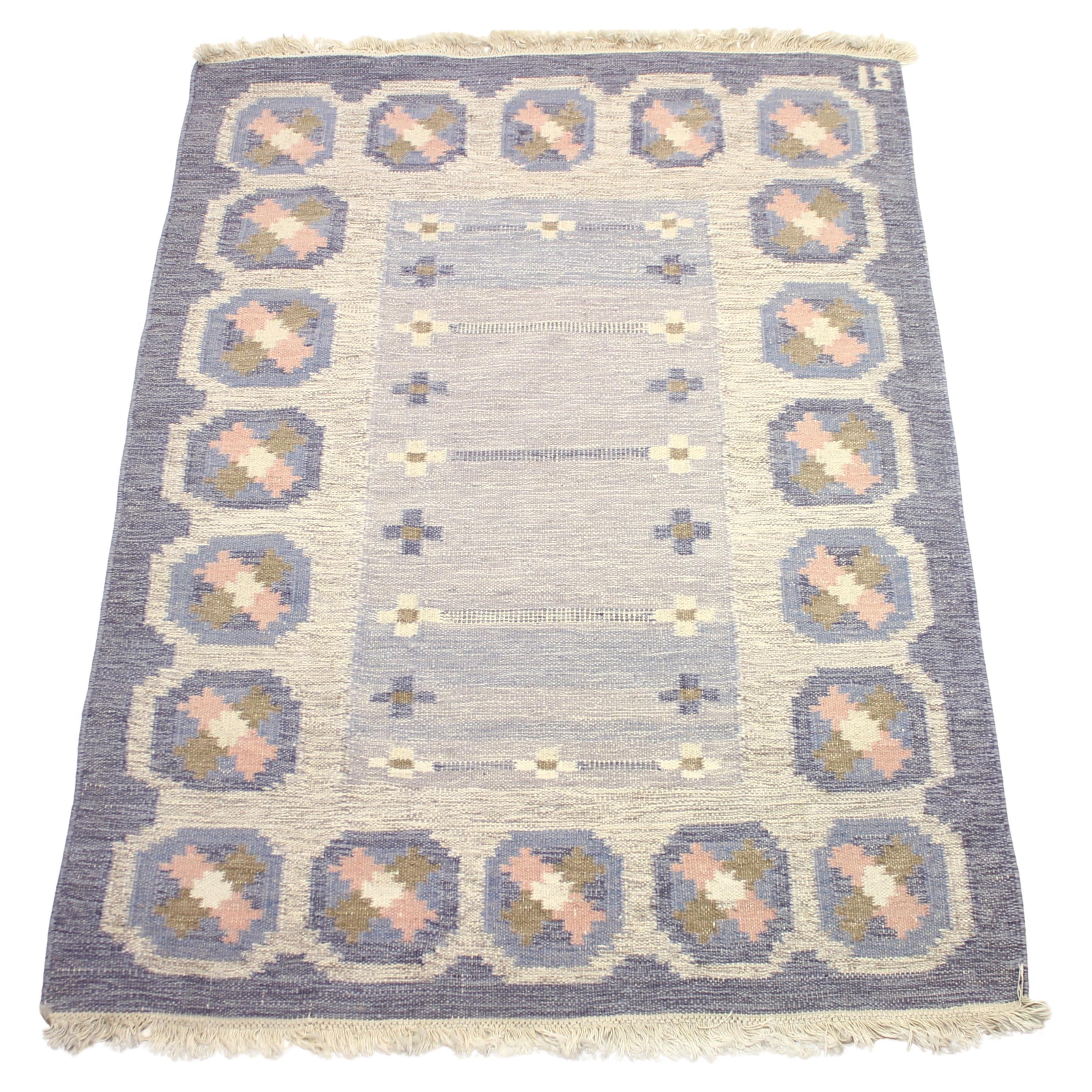 Ingegerd Silow, Flat Weave Röllakan Carpet, 1950s
