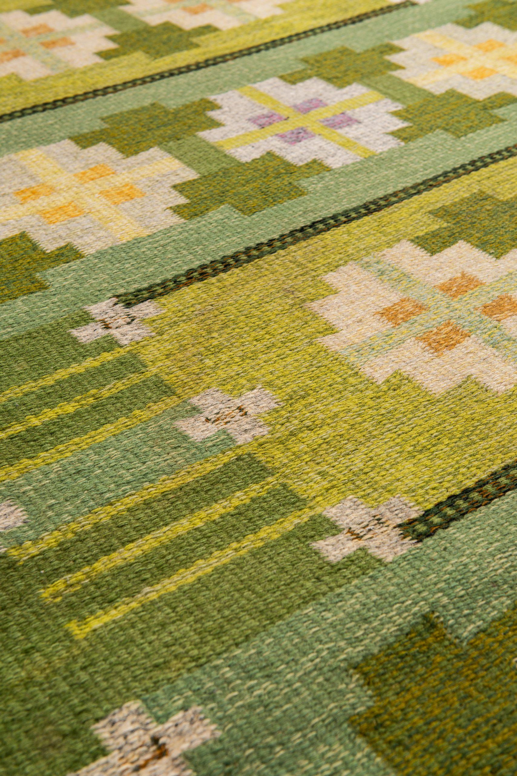 Wool Ingegerd Silow Flat-Weave Carpet Produced in Sweden