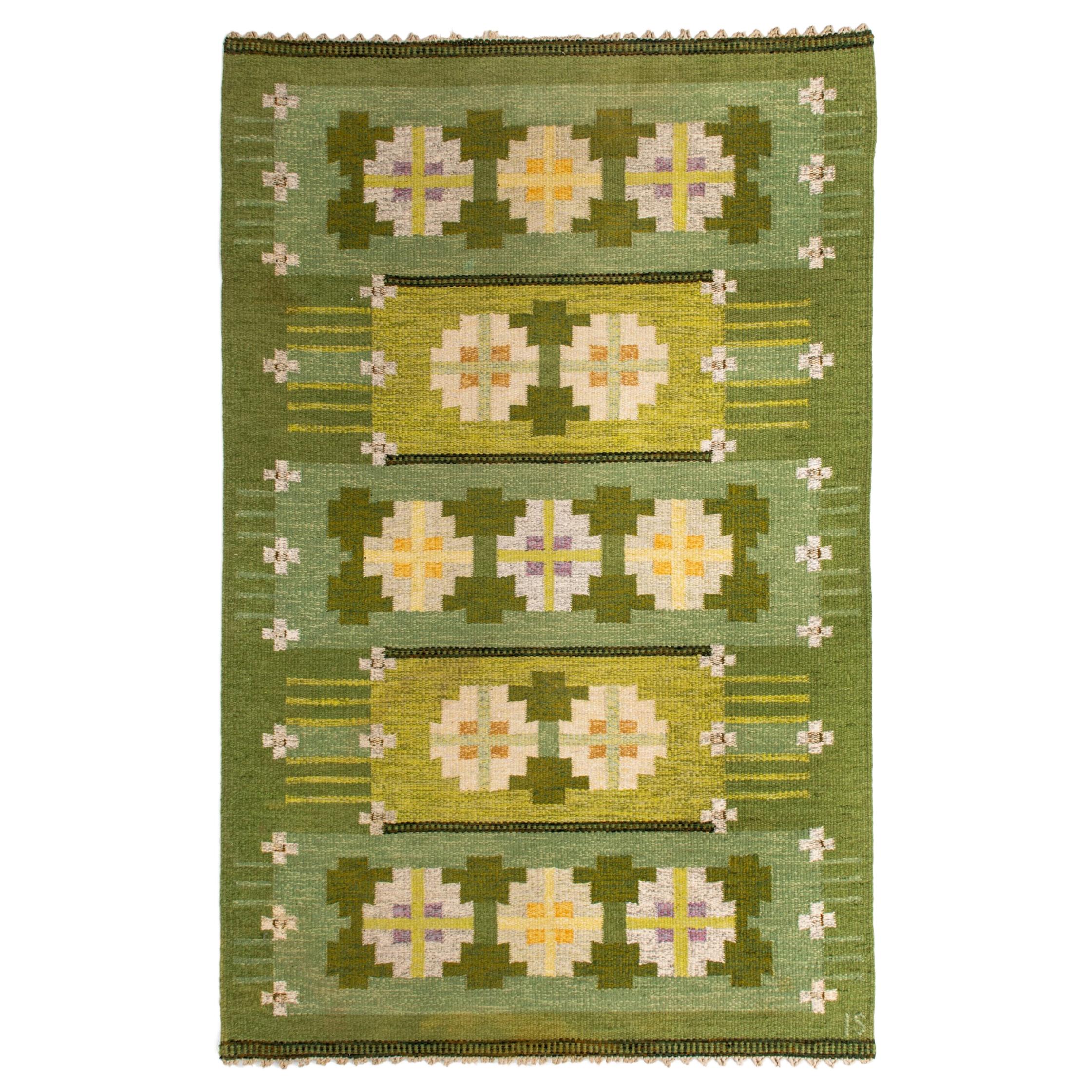 Ingegerd Silow Flat-Weave Carpet Produced in Sweden