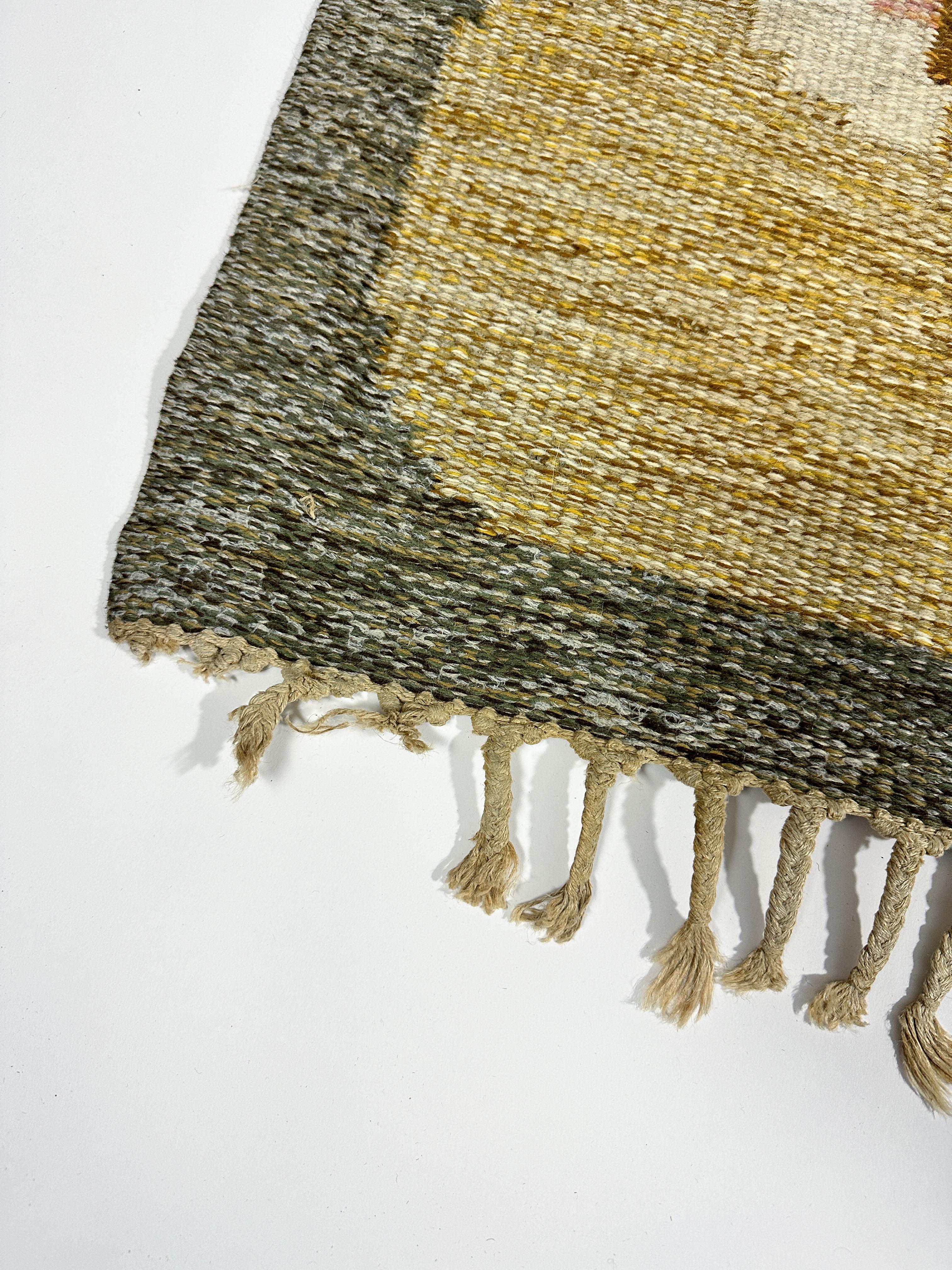 Ingegerd Silow Rug Swedish Flat Weave Carpet Wool Geometric Röllakan 1960s 4