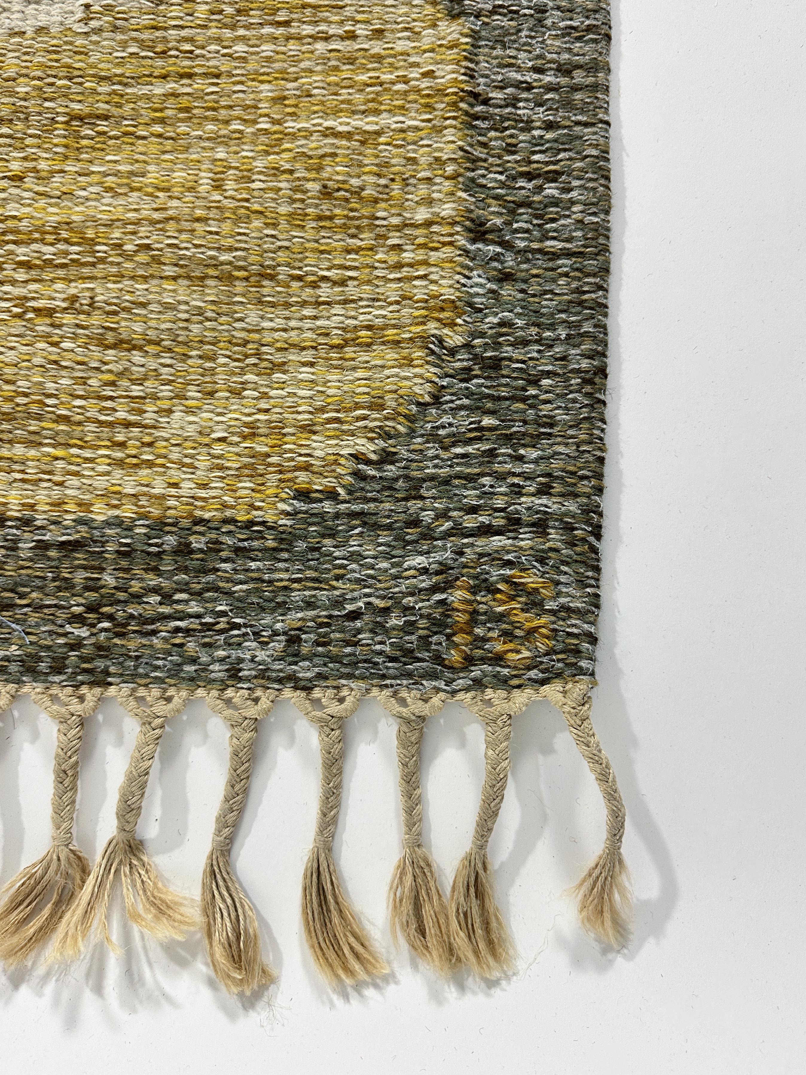 Ingegerd Silow Rug Swedish Flat Weave Carpet Wool Geometric Röllakan 1960s 5
