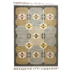 Ingegerd Silow Rug Swedish Flat Weave Carpet Wool Geometric Röllakan 1960s
