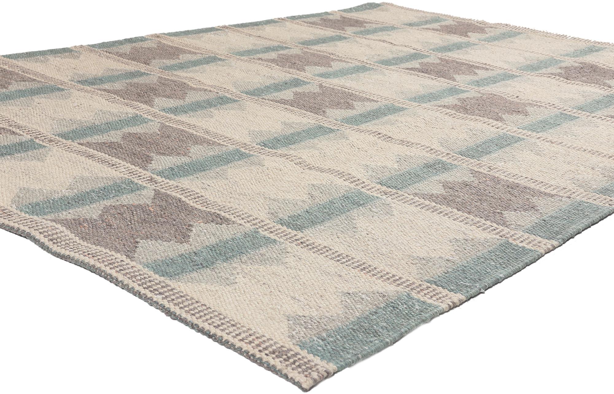 Ingegerd Silow Swedish Inspired Kilim Rug, Scandi Style Meets Sublime Simplicity For Sale 1
