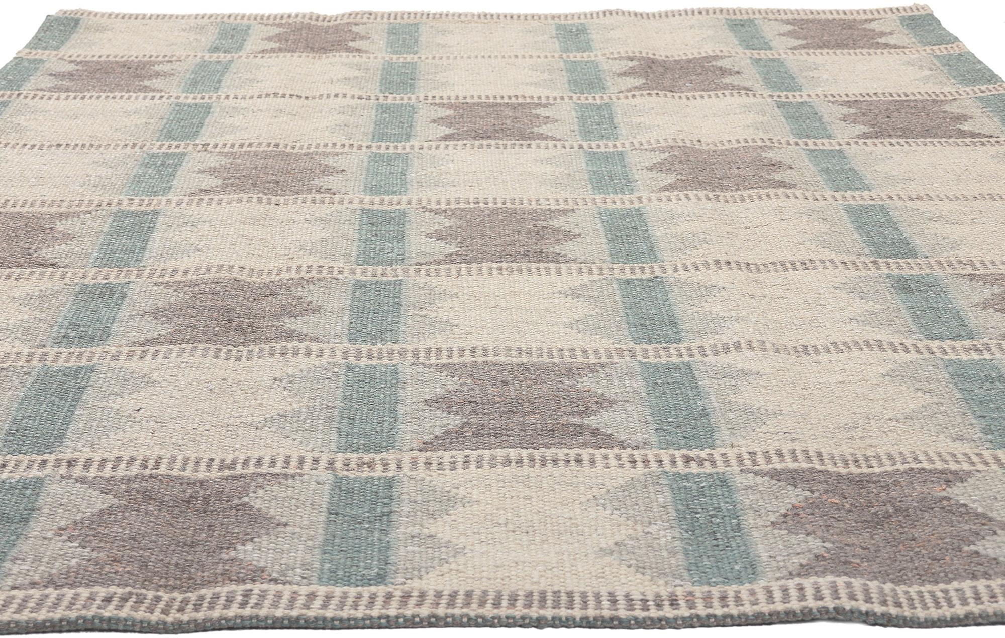 New Scandinavian Swedish Ingegerd Silow Inspired Kilim Röllakan, 05'04 x 07'09 For Sale 2