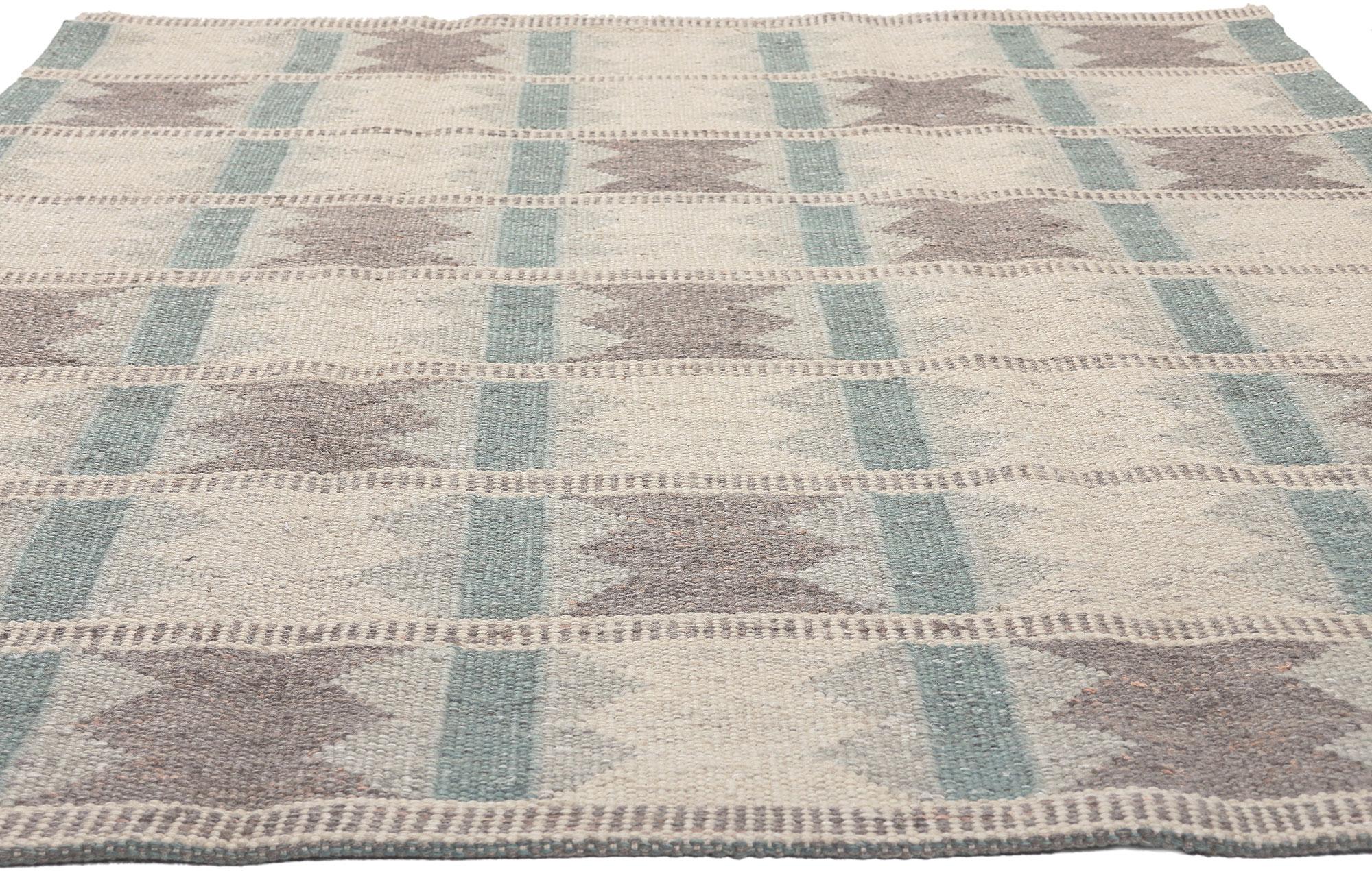 Ingegerd Silow Swedish Inspired Kilim Rug, Scandi Style Meets Sublime Simplicity For Sale 2