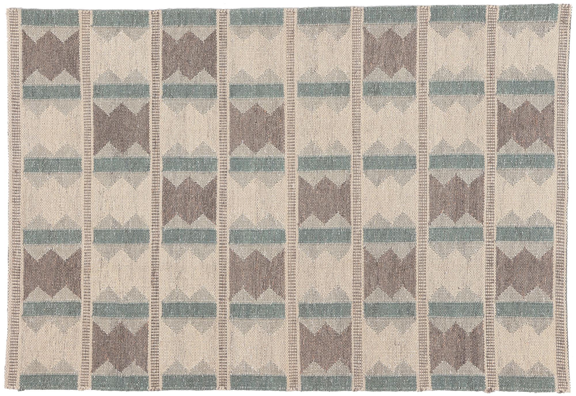 New Scandinavian Swedish Ingegerd Silow Inspired Kilim Röllakan, 05'04 x 07'09 For Sale 5