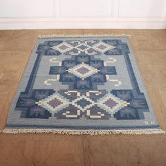 Ingegerd Silow Swedish Mid-century Handmade Flat Weave Rug