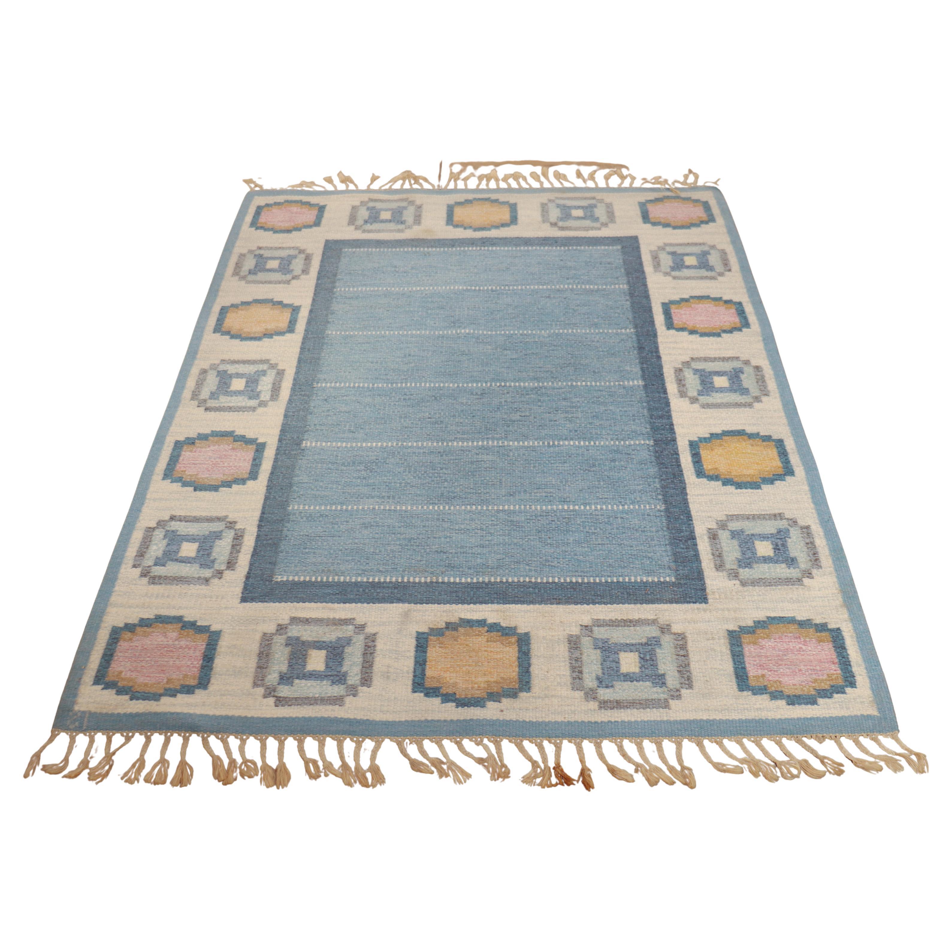 Tappeto a trama piatta fatto a mano Ingegerd Silow, metà secolo, svedese in vendita