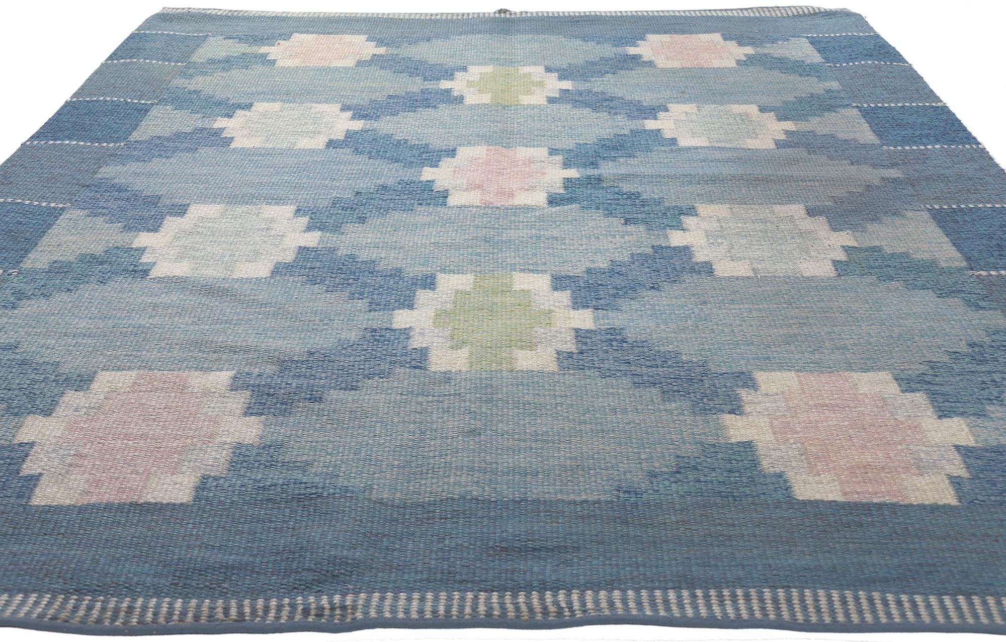 Ingegerd Silow Vintage Schwedischer Kilim Rollakan Teppich, Blommig Spaljé (Skandinavische Moderne) im Angebot