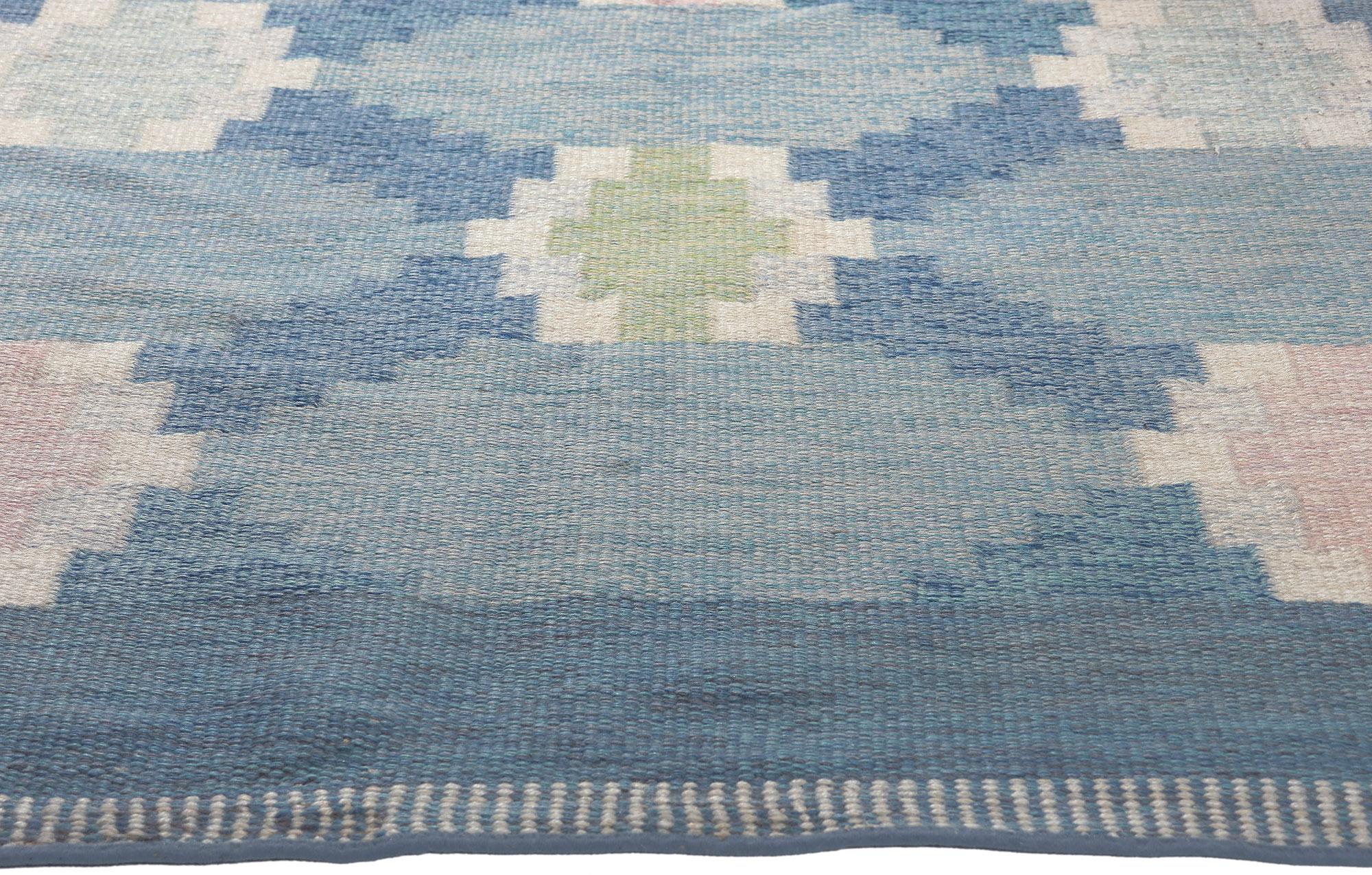Ingegerd Silow Vintage Swedish Kilim Rollakan Rug, Blommig Spaljé In Good Condition For Sale In Dallas, TX