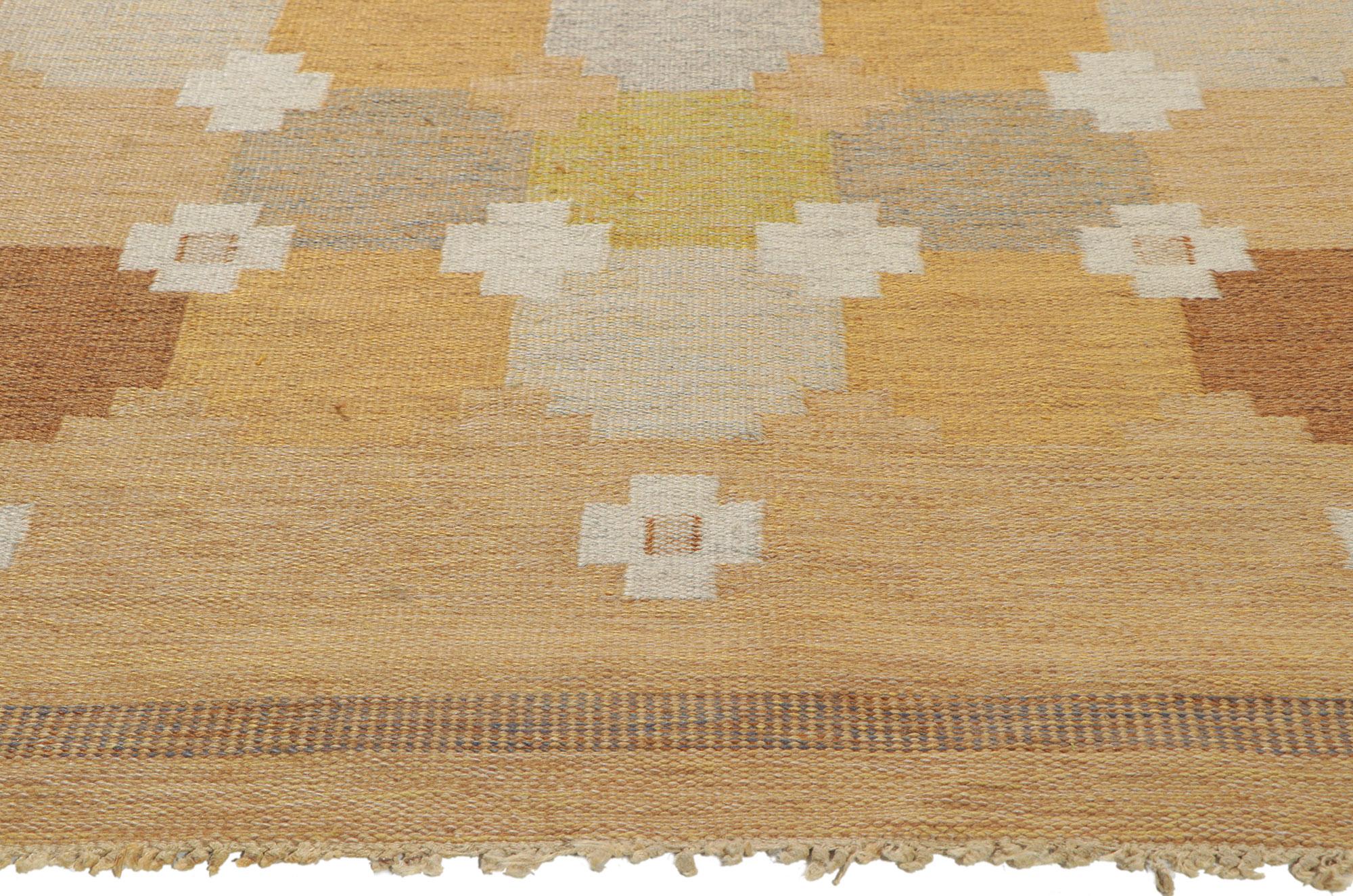Ingegerd Silow Vintage Swedish Rollakan Rug In Good Condition For Sale In Dallas, TX
