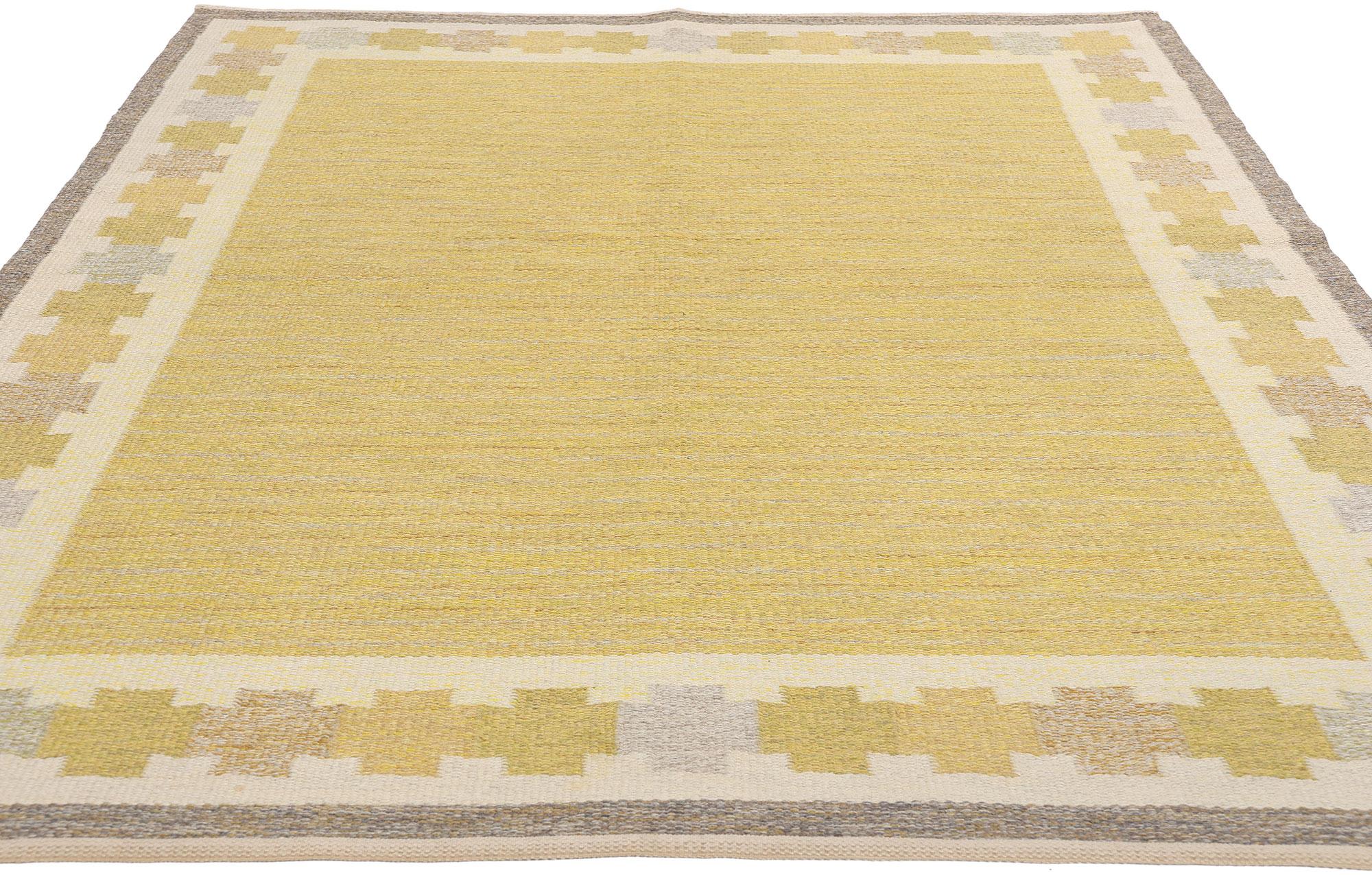Ingegerd Silow Schwedischer skandinavischer Röllakan-Teppich, 05'03 x 07'09 (Skandinavische Moderne) im Angebot