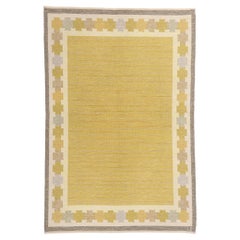 Ingegerd Silow Vintage Swedish Scandinavian Röllakan Rug, 05'03 x 07'09