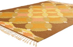 Ingegerd Silow Vintage Swedish Scandinavian Röllakan Rug, 05'05 x 07'07