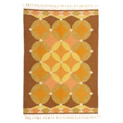 Ingegerd Silow Vintage Swedish Scandinavian Röllakan Rug, 05'05 x 07'07