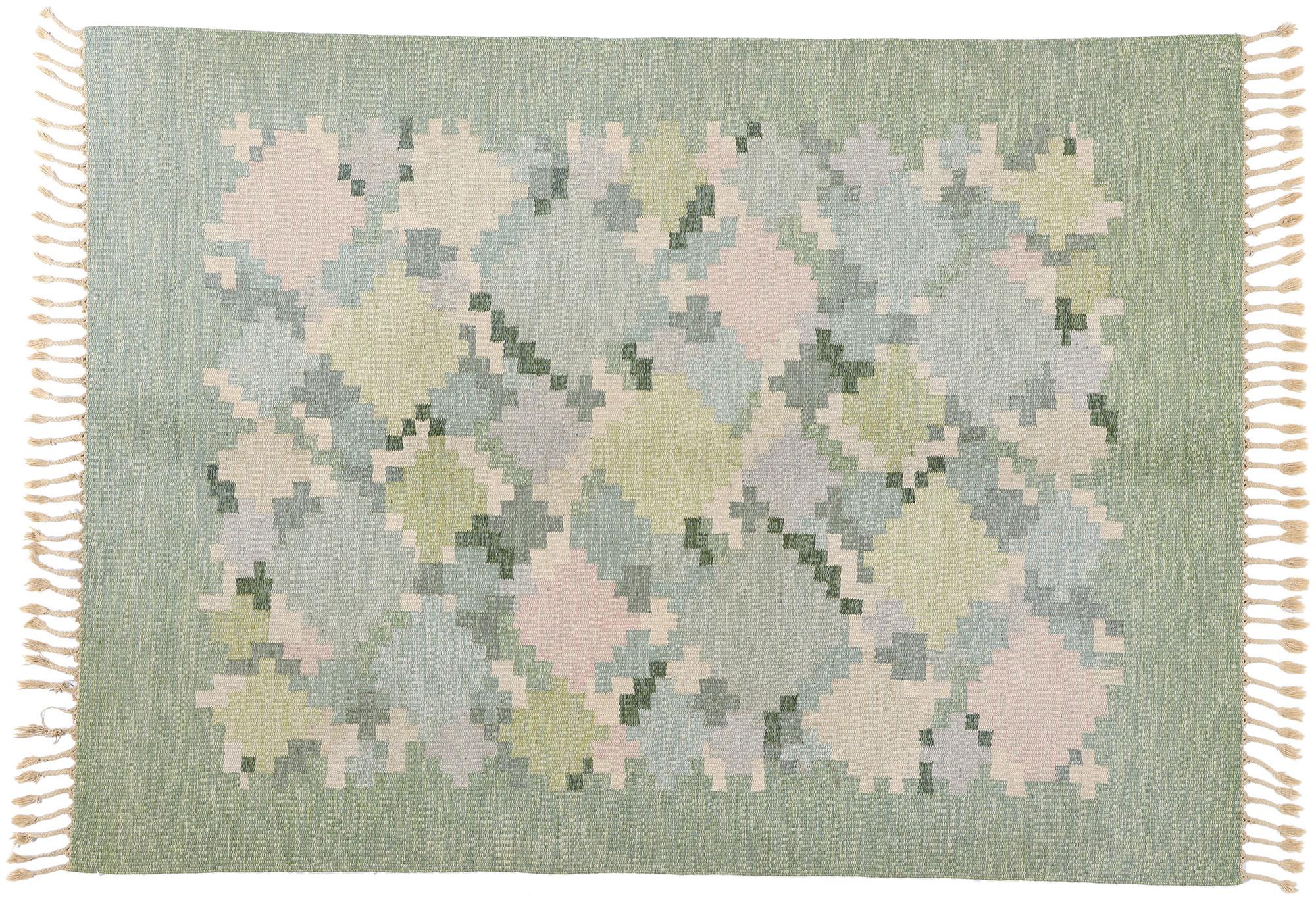 Ingegerd Silow Schwedischer skandinavischer Röllakan-Teppich, 05'06 x 07'08 im Angebot 4