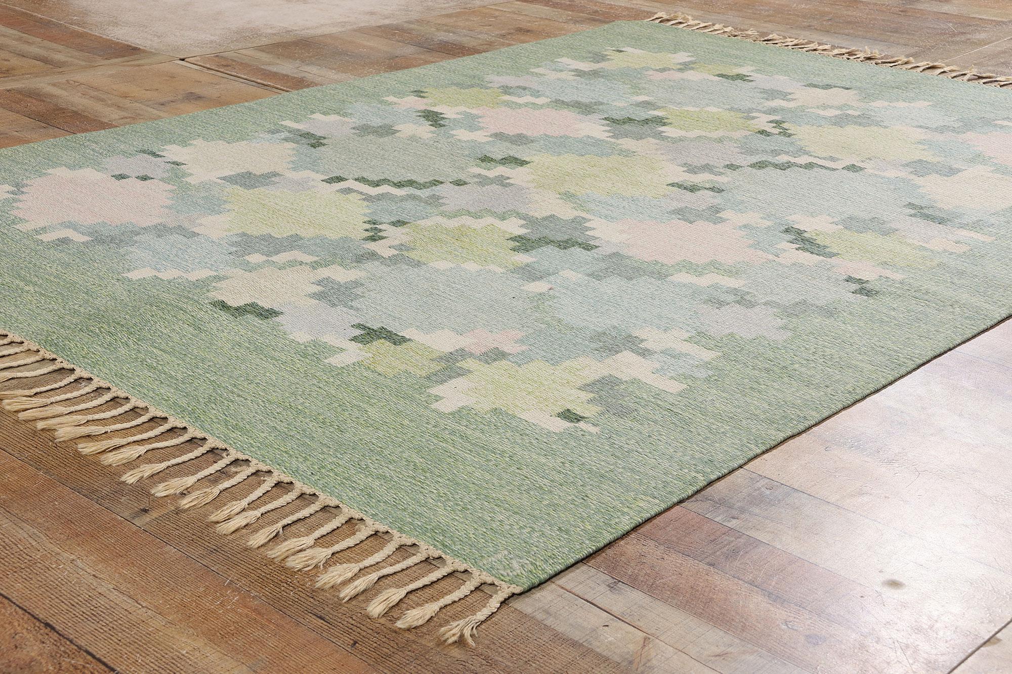 Ingegerd Silow Schwedischer skandinavischer Röllakan-Teppich, 05'06 x 07'08 im Angebot 1