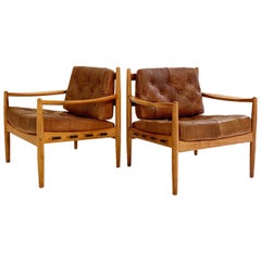 Ingemar Thillmark Lacko Buffalo Hide Lounge Chairs