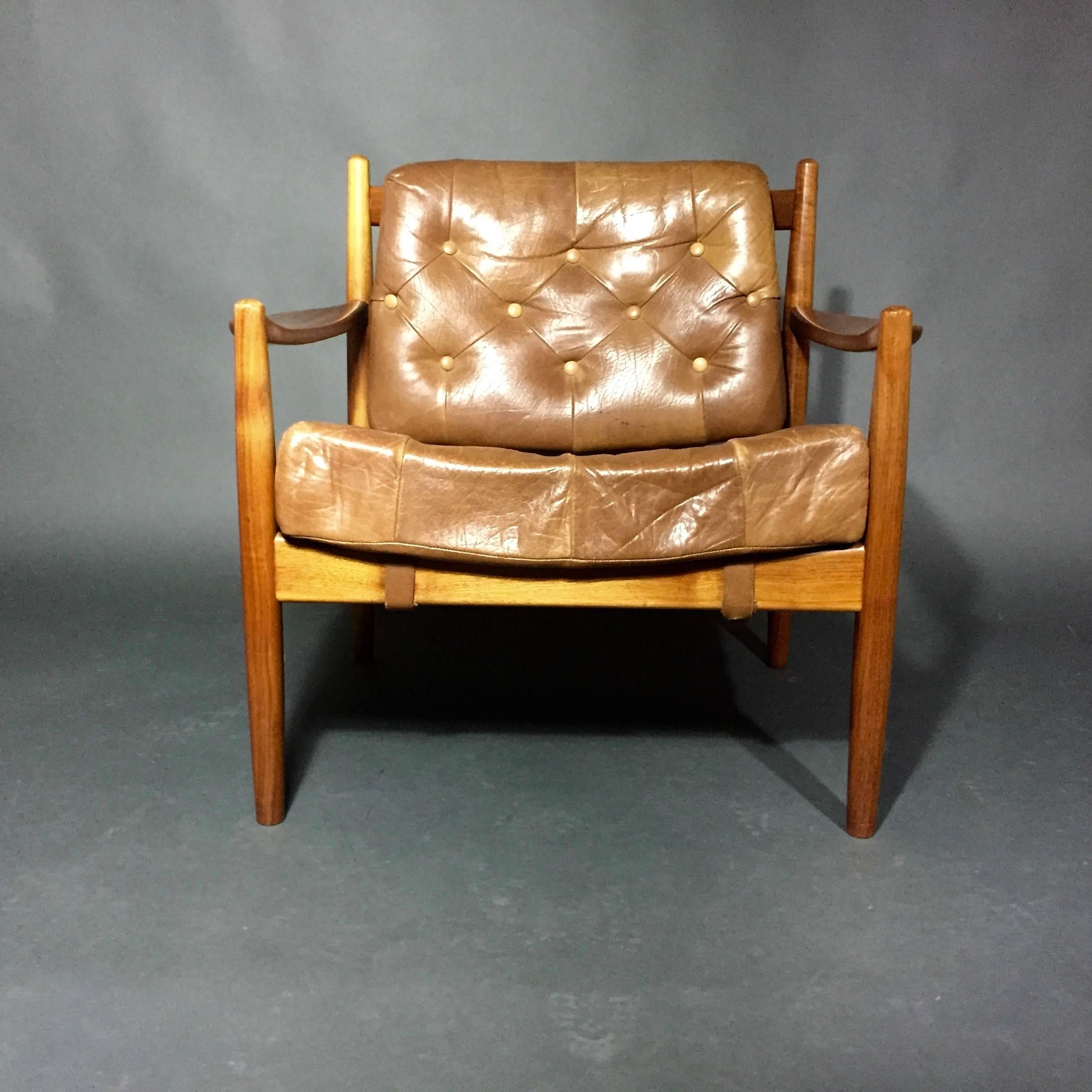 Scandinavian Modern Ingemar Thillmark Läckö Hög Lounge Chair, OPE, Sweden, 1960s For Sale