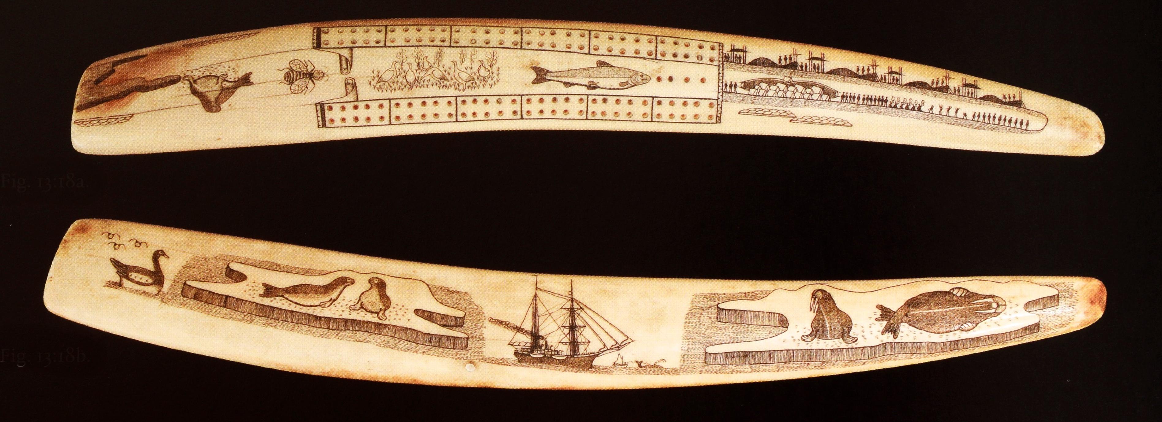 Geniale Erfindungen, kurios geschnitzte Scrimshaws, New Bedford Whaling Museum im Zustand „Gut“ im Angebot in valatie, NY