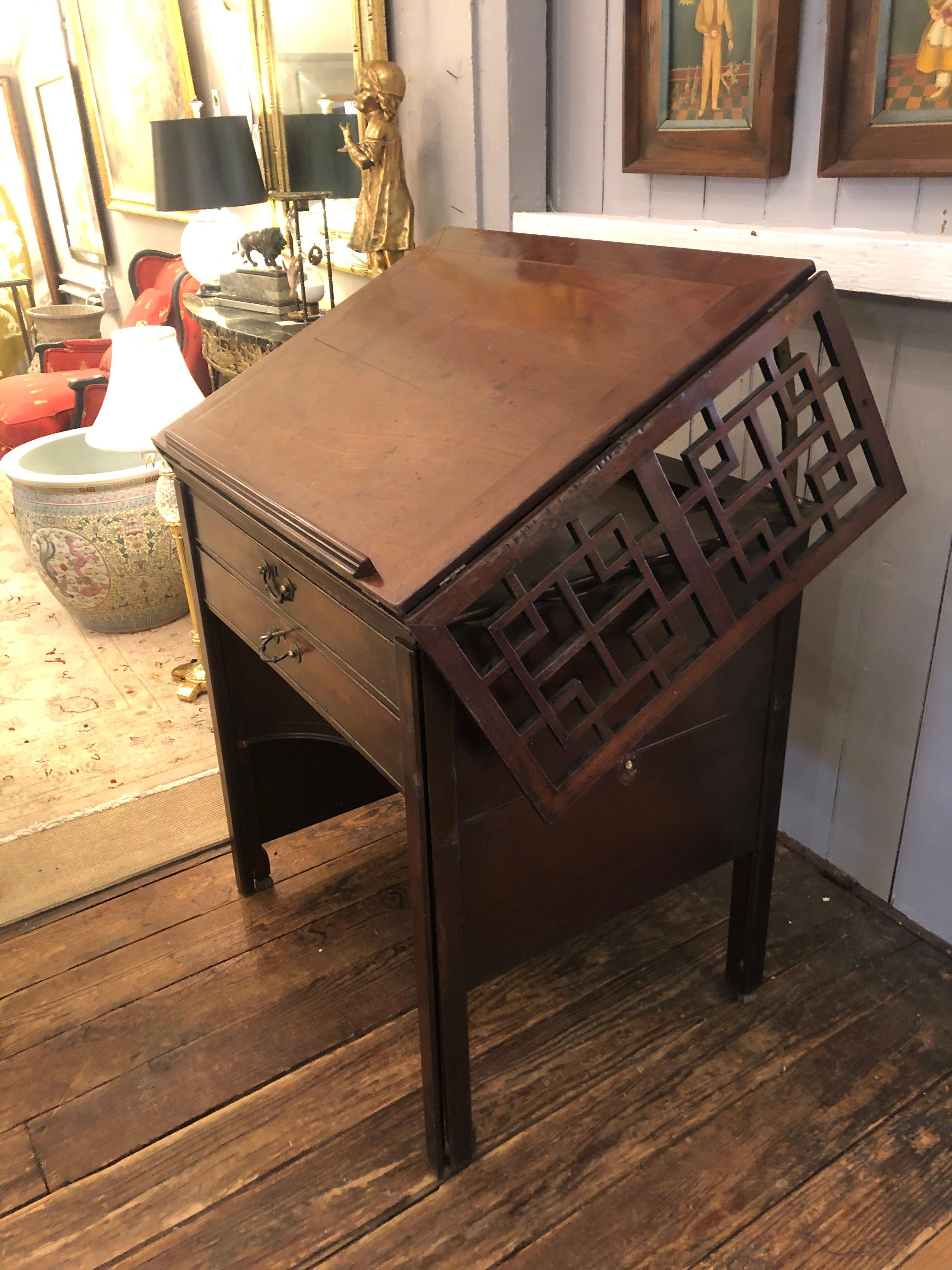 Ingenious & Rare 19th Century Mahogany Mechanical Architect's Desk 10