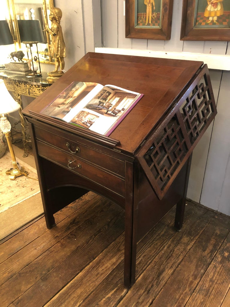 Ingenious & Rare 19th Century Mahogany Mechanical Architect's Desk For Sale 11