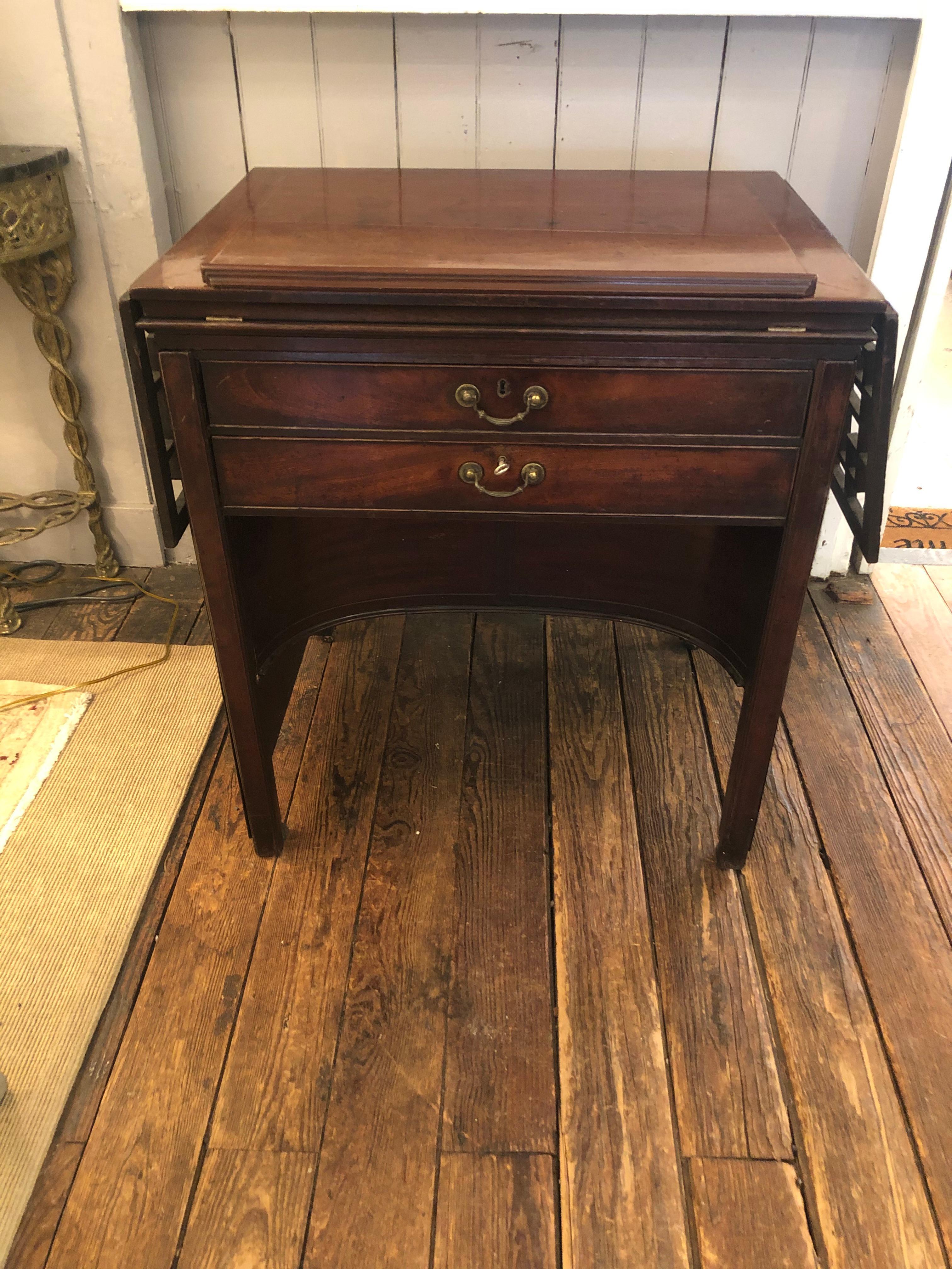 English Ingenious & Rare 19th Century Mahogany Mechanical Architect's Desk