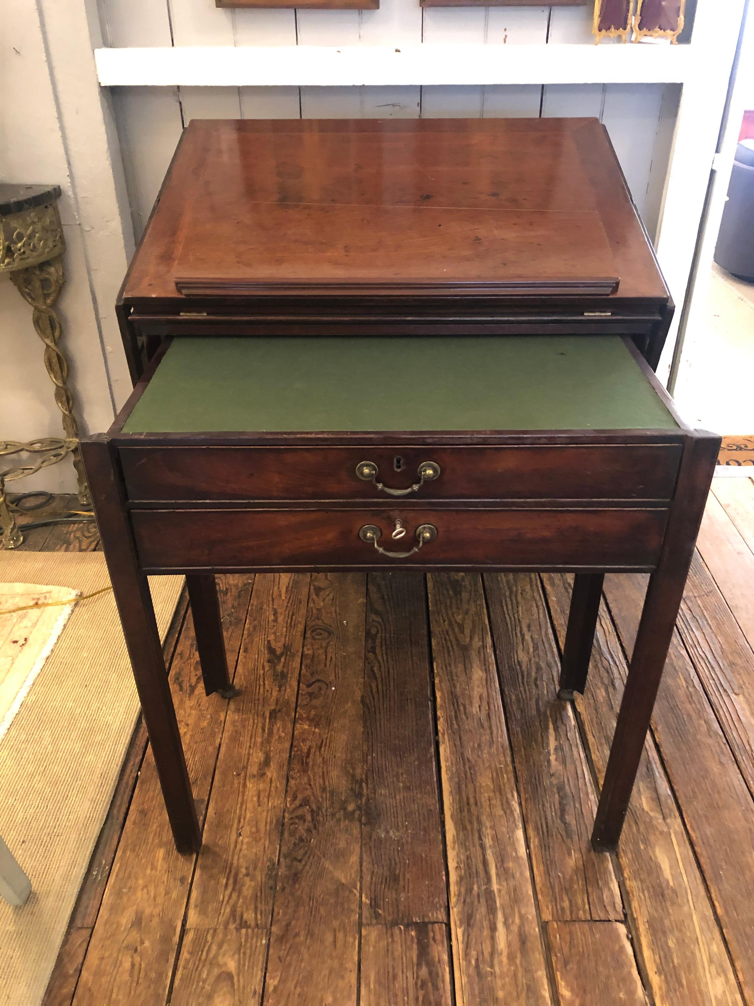 Brass Ingenious & Rare 19th Century Mahogany Mechanical Architect's Desk
