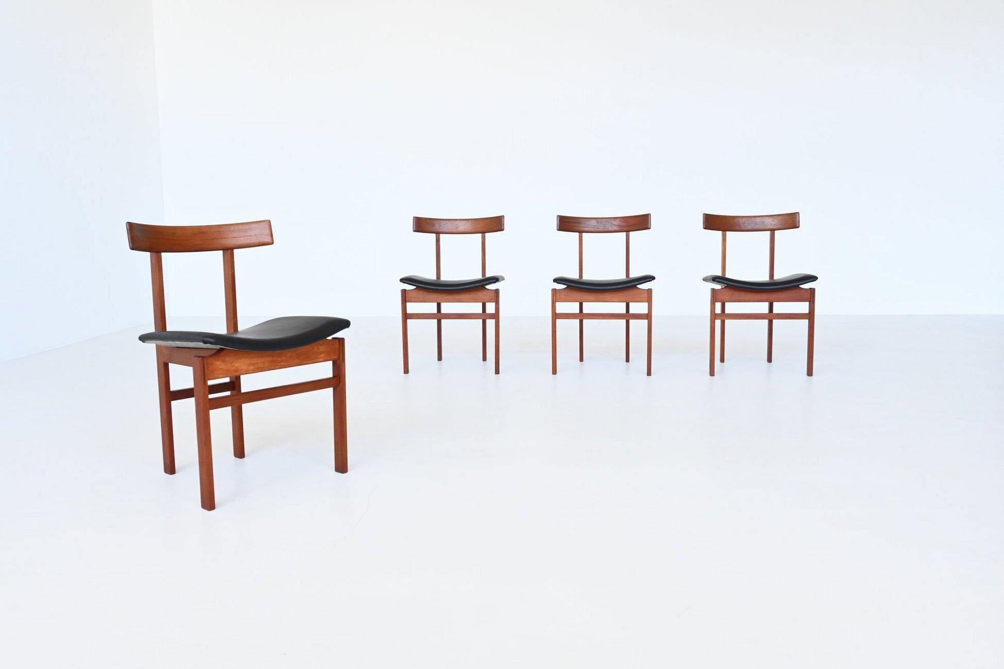 Inger Klingenberg #193 Sillas de comedor de teca France & Son Dinamarca 1960 en Bueno estado para la venta en Etten-Leur, NL